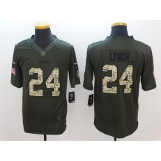 Seattle Seahawks #24 Marshawn Lynch Green Salute to Service 2015 NFL Nike Limited Men Jersey