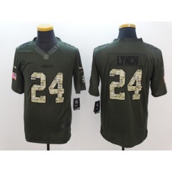 Seattle Seahawks #24 Marshawn Lynch Green Salute to Service 2015 NFL Nike Limited Men Jersey