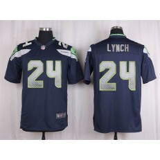 Seattle Seahawks #24 Marshawn Lynch Navy Blue Game Nike NFL Men Jersey