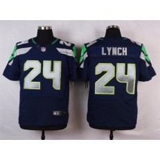 Seattle Seahawks #24 Marshawn Lynch Navy Blue Team Color NFL Nike Elite Men Jersey