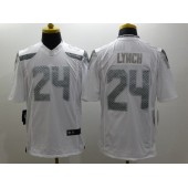 Seattle Seahawks #24 Marshawn Lynch Platinum White Limited Nike NFL Men Jersey