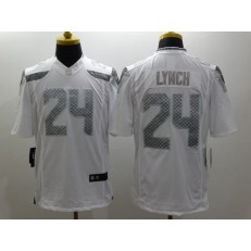 Seattle Seahawks #24 Marshawn Lynch Platinum White Limited Nike NFL Men Jersey