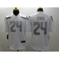 Seattle Seahawks #24 Marshawn Lynch Platinum White Limited Nike NFL Men Jersey