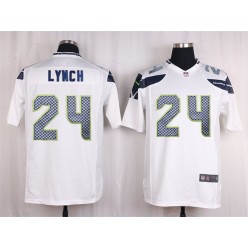 Seattle Seahawks #24 Marshawn Lynch White Game Nike NFL Men Jersey