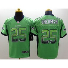 Seattle Seahawks #25 Richard Sherma Drift Fashion Green Elite Nike NFL Men Jersey
