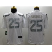 Seattle Seahawks #25 Richard Sherma Platinum White Limited Nike NFL Men Jersey
