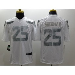 Seattle Seahawks #25 Richard Sherma Platinum White Limited Nike NFL Men Jersey