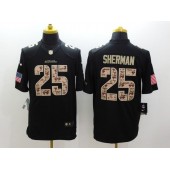 Seattle Seahawks #25 Richard Sherman Black Men Stitched Nike NFL Limited Salute to Service Jersey