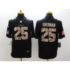 Seattle Seahawks #25 Richard Sherman Black Men Stitched Nike NFL Limited Salute to Service Jersey