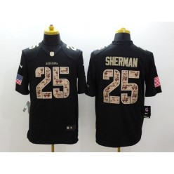 Seattle Seahawks #25 Richard Sherman Black Men Stitched Nike NFL Limited Salute to Service Jersey