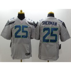 Seattle Seahawks #25 Richard Sherman Gray Elite Nike NFL Men Jersey