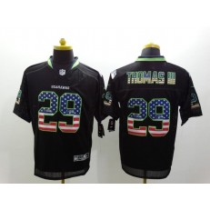 Seattle Seahawks #29  Earl Thomas III Black Fashion USA Flag Number Men Football Elite Nike NFL Jersey