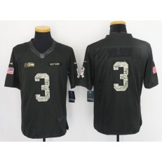 Seattle Seahawks #3 Russell Wilson Anthracite 2016 Salute to Service Limited Nike NFL Men Jersey