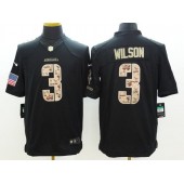 Seattle Seahawks #3 Russell Wilson Black Men Stitched Nike NFL Limited Salute to Service Jersey