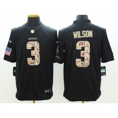 Seattle Seahawks #3 Russell Wilson Black Men Stitched Nike NFL Limited Salute to Service Jersey