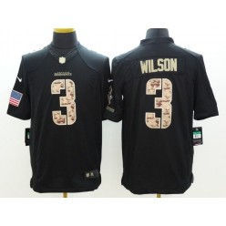 Seattle Seahawks #3 Russell Wilson Black Men Stitched Nike NFL Limited Salute to Service Jersey
