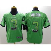 Seattle Seahawks #3 Russell Wilson Drift Fashion Green Elite Nike NFL Men Jersey