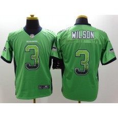 Seattle Seahawks #3 Russell Wilson Drift Fashion Green Elite Nike NFL Men Jersey