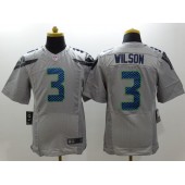Seattle Seahawks #3 Russell Wilson Gray Elite Nike NFL Men Jersey