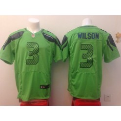 Seattle Seahawks #3 Russell Wilson Green Alternate Men Stitched Nike NFL Elite Jersey