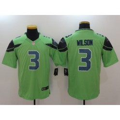 Seattle Seahawks #3 Russell Wilson Green Color Rush Men Limited Nike NFL Jersey