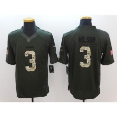 Seattle Seahawks #3 Russell Wilson Green Salute to Service 2015 NFL Nike Limited Men Jersey