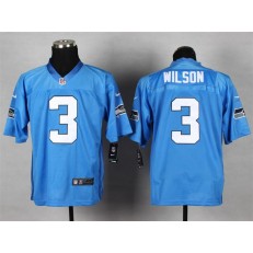 Seattle Seahawks #3 Russell Wilson Light Blue Elite Nike NFL Men Jersey