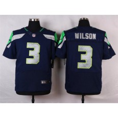 Seattle Seahawks #3 Russell Wilson Navy Blue Team Color NFL Nike Elite Men Jersey
