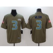 Seattle Seahawks #3 Russell Wilson Olive 2017 Salute To Service Limited Nike NFL Men Jersey
