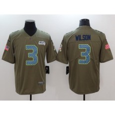 Seattle Seahawks #3 Russell Wilson Olive 2017 Salute To Service Limited Nike NFL Men Jersey