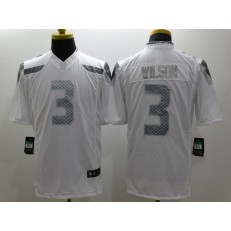Seattle Seahawks #3 Russell Wilson Platinum White Limited Nike NFL Men Jersey