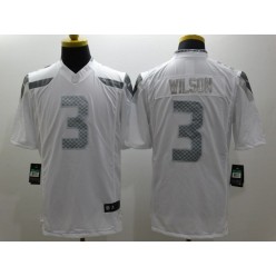 Seattle Seahawks #3 Russell Wilson Platinum White Limited Nike NFL Men Jersey
