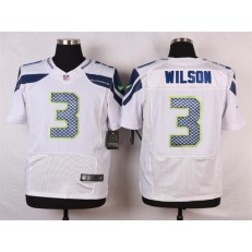 Seattle Seahawks #3 Russell Wilson White Road NFL Nike Elite Men Jersey