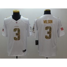 Seattle Seahawks #3 Russell Wilson White Salute To Service Stitched NFL Nike Limited Men Jersey