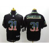 Seattle Seahawks #31 Kam Chancellor Black Fashion USA Flag Number Men Football Elite Nike NFL Jersey