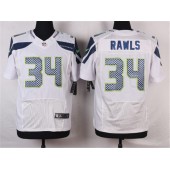 Seattle Seahawks #34 Thomas Rawls White Road NFL Nike Elite Men Jersey