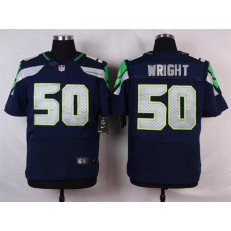 Seattle Seahawks #50 KJ Wright Navy Blue Team Color NFL Nike Elite Men Jersey