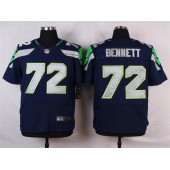 Seattle Seahawks #72 Michael Bennett Navy Blue Team Color NFL Nike Elite Men Jersey