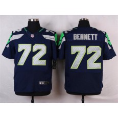Seattle Seahawks #72 Michael Bennett Navy Blue Team Color NFL Nike Elite Men Jersey