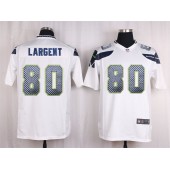 Seattle Seahawks #80 Steve Largent White Game Nike NFL Men Jersey