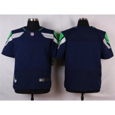 Seattle Seahawks Blank Navy Blue Team Color NFL Nike Elite Men Jersey