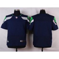 Seattle Seahawks Blank Navy Blue Team Color NFL Nike Elite Men Jersey