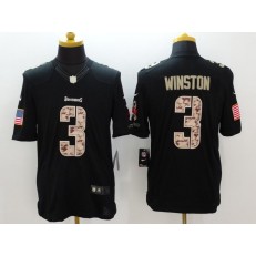 Tampa Bay Buccaneers #3 Jameis Winston Anthracite 2016 Salute to Service Limited NFL Jersey