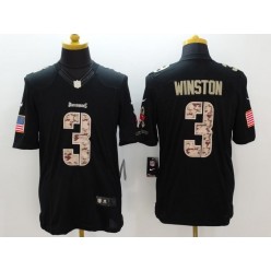 Tampa Bay Buccaneers #3 Jameis Winston Anthracite 2016 Salute to Service Limited NFL Jersey