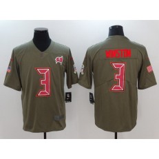 Tampa Bay Buccaneers #3 Jameis Winston Olive Salute to Service Limited Nike NFL Jersey