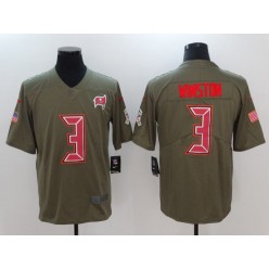 Tampa Bay Buccaneers #3 Jameis Winston Olive Salute to Service Limited Nike NFL Jersey