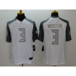 Tampa Bay Buccaneers #3 Jameis Winston White Limited Platinum Stitched NFL Jersey