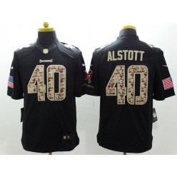 Tampa Bay Buccaneers #40 Mike Alstott Anthracite 2016 Salute to Service Limited NFL Jersey