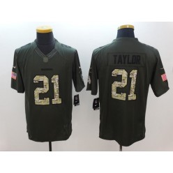 Washington Redskins #21 Sean Taylor Retired Player Green Salute To Service 2015 NFL Nike Limited Men Jersey