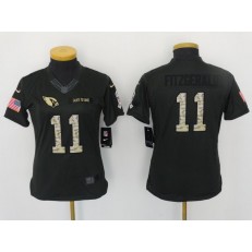Women Nike Arizona Cardinals #11 Larry Fitzgerald Anthracite 2016 Salute to Service Limited NFL Jersey